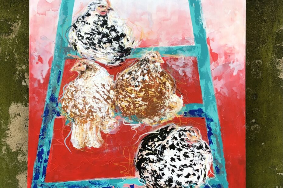 climbing up the ladder 120x100cm 2024
